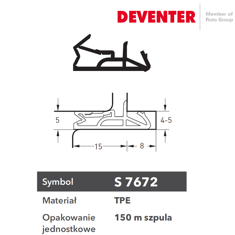 USZCZELKA DEVENTER S 7672 BIAŁA