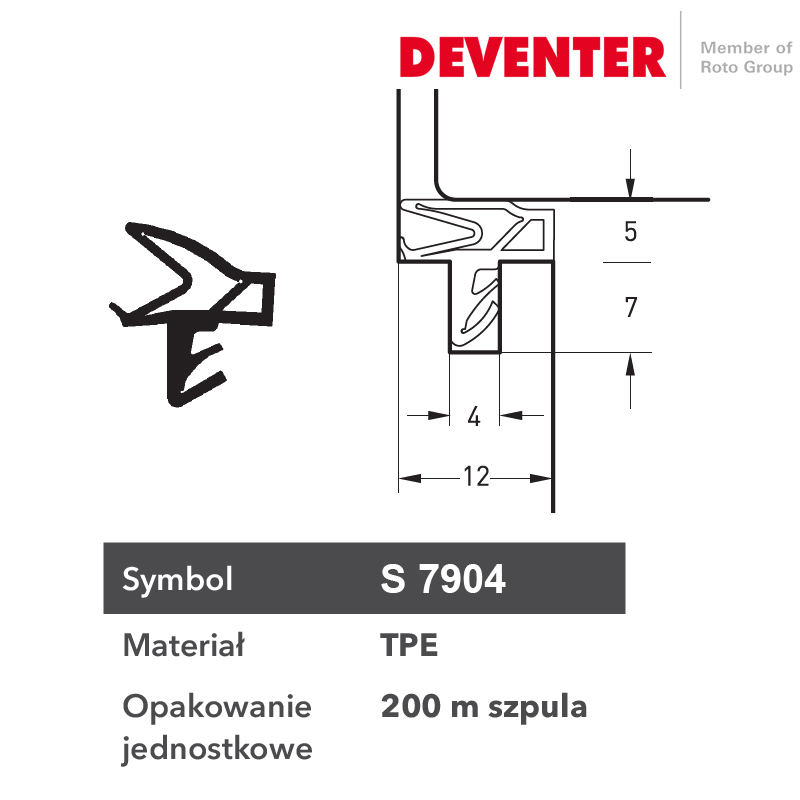 USZCZELKA DEVENTER S 7904 POPIEL