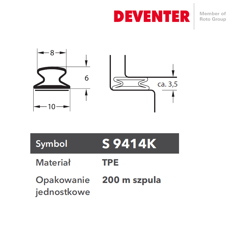 USZCZELKA DEVENTER S 9414A CZARNA