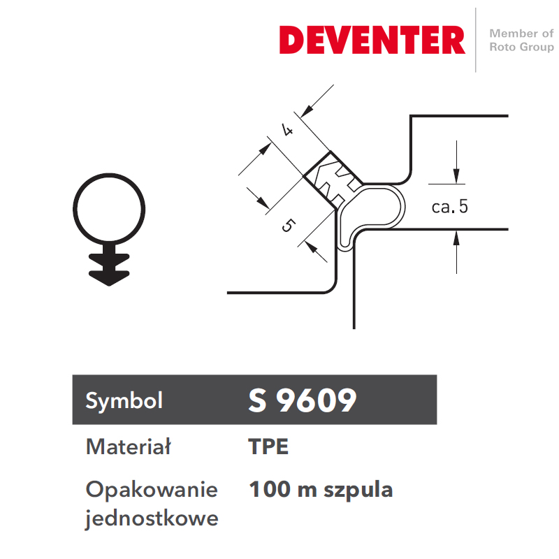 USZCZELKA DEVENTER S 9609 BEŻ