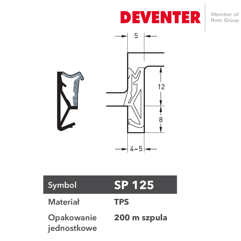 USZCZELKA DEVENTER SP 125 CZARNA USZCZELKA DEVENTER SP 125 CZARNA