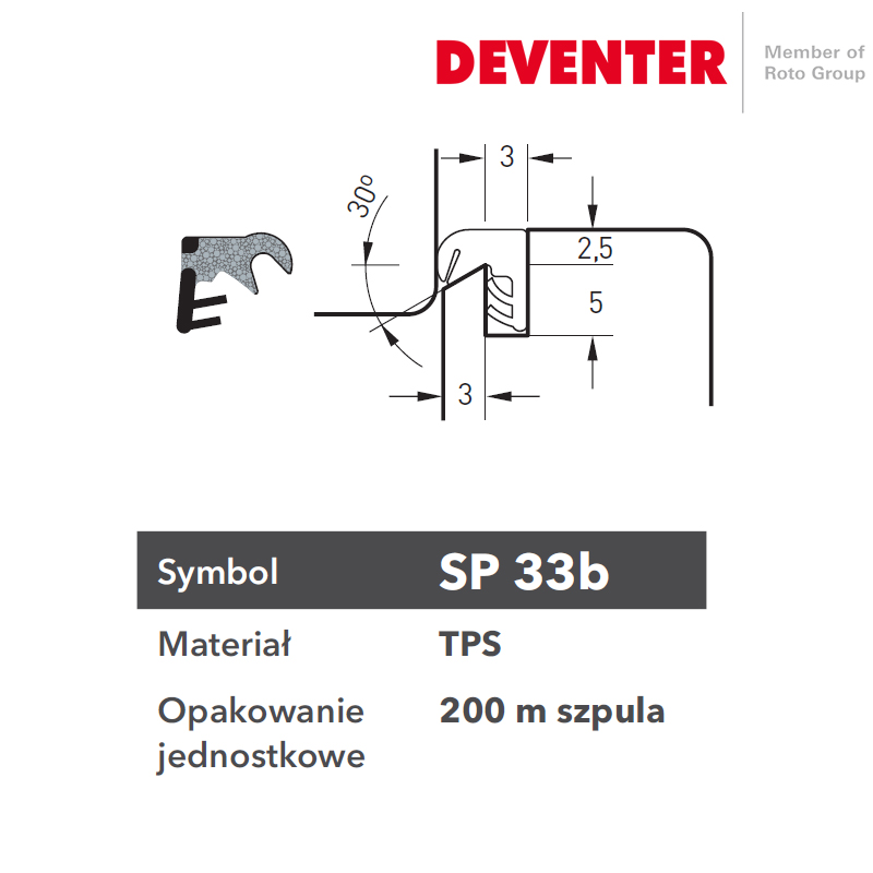 USZCZELKA DEVENTER SP 33B BRĄZ RUSTYKALNY