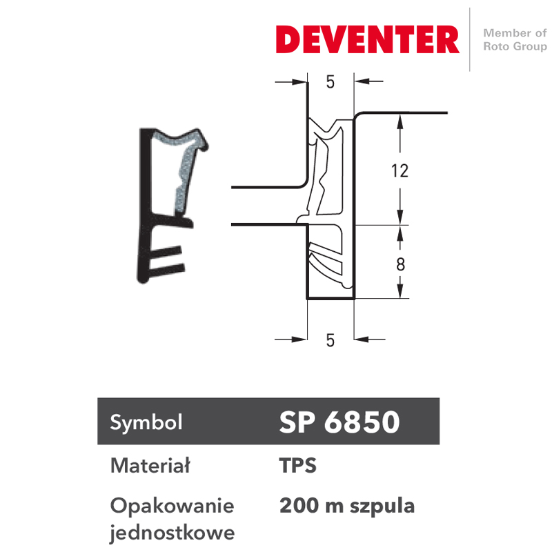 USZCZELKA DEVENTER SP 6850 BRĄZ RUSTYKALNY