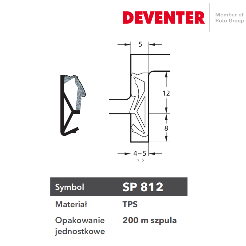 USZCZELKA DEVENTER SP 812 BRĄZ RUSTYKALNY