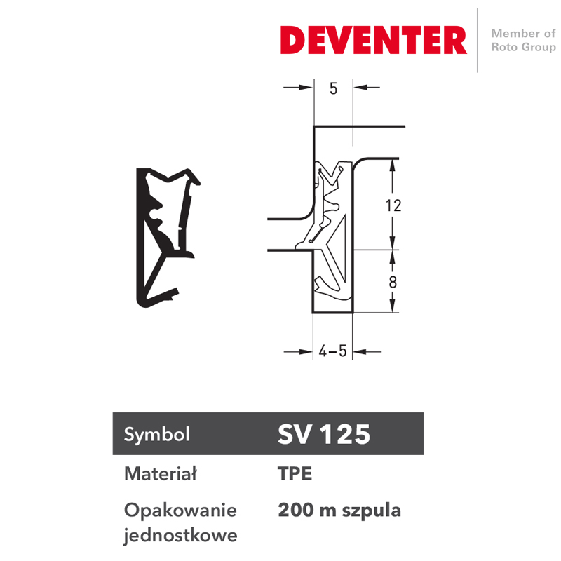 USZCZELKA DEVENTER SV 125 BEŻ