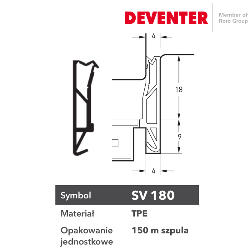 USZCZELKA DEVENTER SV 180 CZARNA