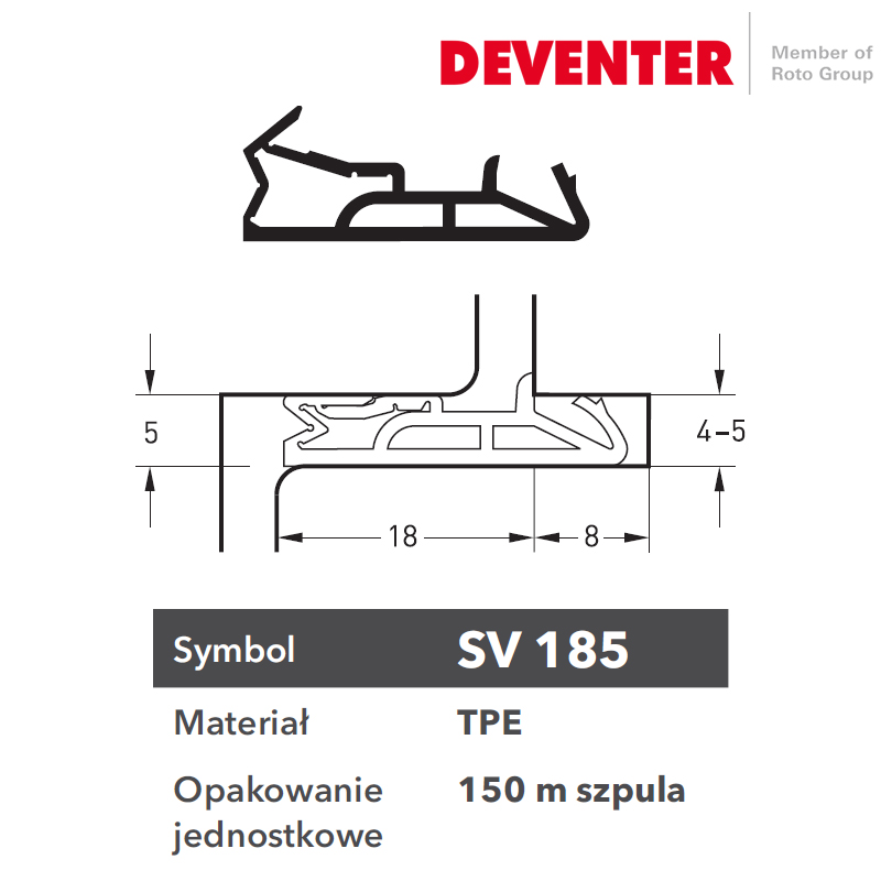 USZCZELKA DEVENTER SV 185 BIAŁA