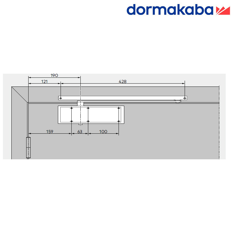 SAMOZAMYKACZ DORMAKABA TS MATCH G (EN3-5), SREBRNY KOMPLET Z SZYNĄ SZER: DO 1250MM SAMOZAMYKACZ DORMAKABA TS MATCH G (EN3-5), SREBRNY KOMPLET Z SZYNĄ SZER: DO 1250MM