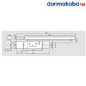 SAMOZAMYKACZ DORMAKABA TS 93 B BASIC Z SZYNĄ + PŁYTA MONTAŻOWA (EN 2-5) SREBRNY