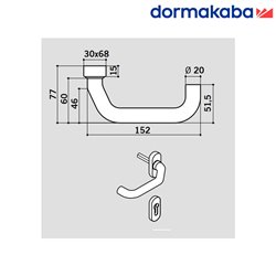 KLAMKA DORMAKABA 1/2 PURE 8100V/6621/6679 PZ, LEWA, S/S MAT, 8MM KLAMKA DORMAKABA 1/2 PURE 8100V/6621/6679 PZ, LEWA, S/S MAT, 8MM