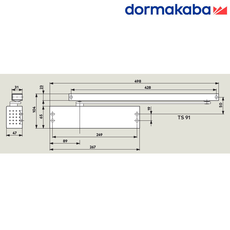 SAMOZAMYKACZ DORMAKABA TS 91 B (EN3), INOX 