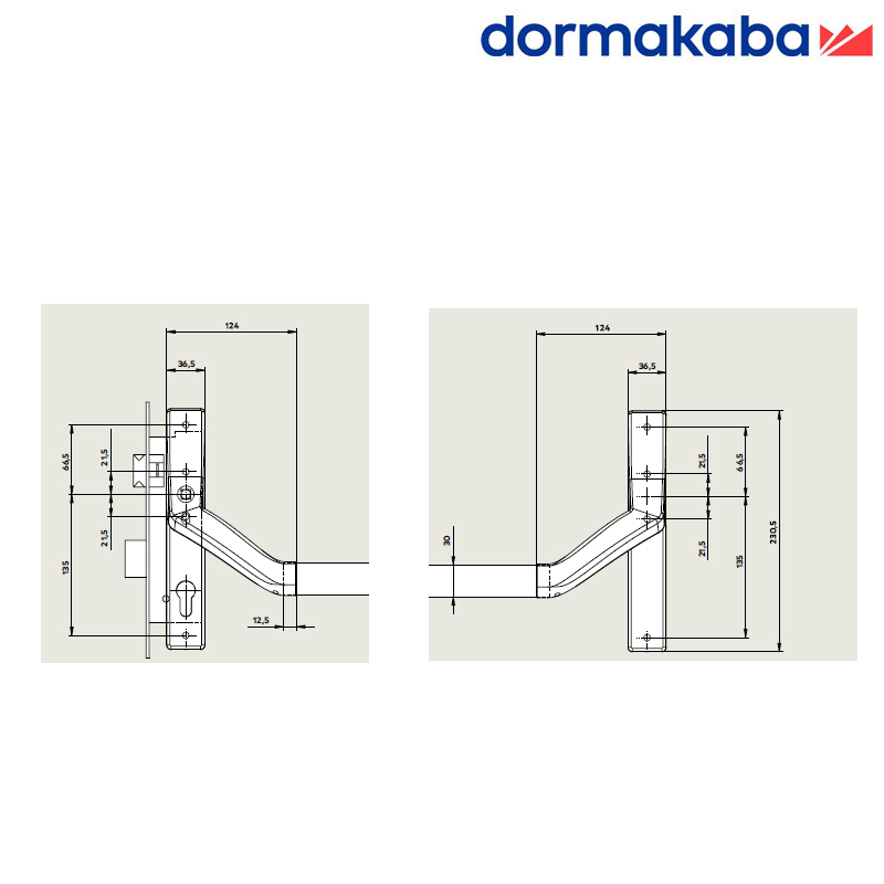 DŹWIGNIA PHA2501 VB R.72MM SREBRNA DORMAKABA DŹWIGNIA PHA2501 VB R.72MM SREBRNA DORMAKABA