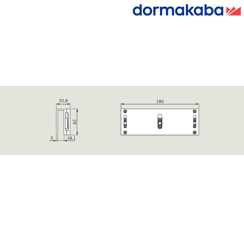 ELEMENT MONTAŻOWY DORMAKABA UGB 600 - 10/12 MOCOWANIE DO SZKŁA 10/12MM