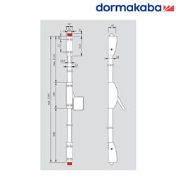 DŹWIGNIA DORMAKABA EXIT PAD, 2-PKT. KPL Z RYGL. DO 2265MM, SREBRNY DŹWIGNIA DORMAKABA EXIT PAD, 2-PKT. KPL Z RYGL. DO 2265MM, SREBRNY