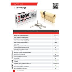WKŁADKA Z GAŁKĄ DOORTECH IMPACT LINE G26/36 MOSIĄDZ SATYNA WKŁADKA Z GAŁKĄ DOORTECH IMPACT LINE G26/36 MOSIĄDZ SATYNA