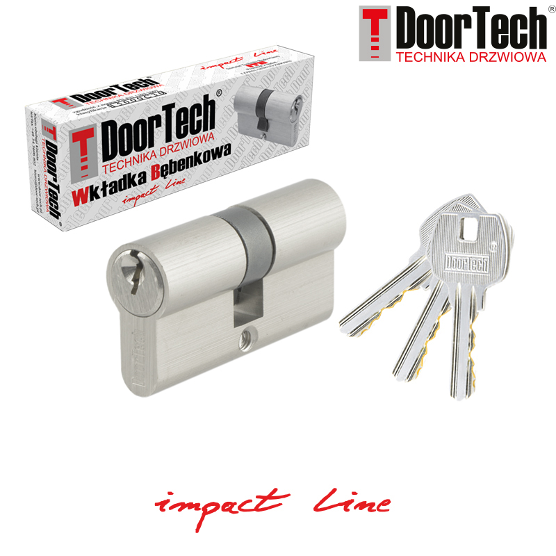 WKŁADKA DOORTECH IMPACT LINE 40/45 NIKIEL SATYNA