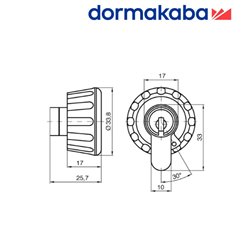 WKŁADKA DORMAKABA EXPERT CROSS LAM Z GAŁKĄ OD 40 40/40 NIKIEL SATYNA WKŁADKA DORMAKABA EXPERT CROSS LAM Z GAŁKĄ OD 40 40/40 NIKIEL SATYNA