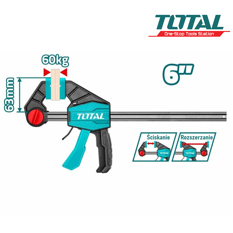 TOTAL ŚCISK AUTOMATYCZNY 150MM PLASTIKOWY MOD. THT1340601