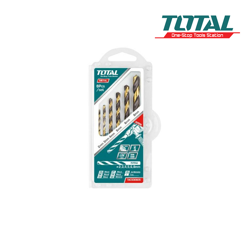 TOTAL WIERTŁA HSS 2- 8MM 6 ELEMENTÓW TACSD0605