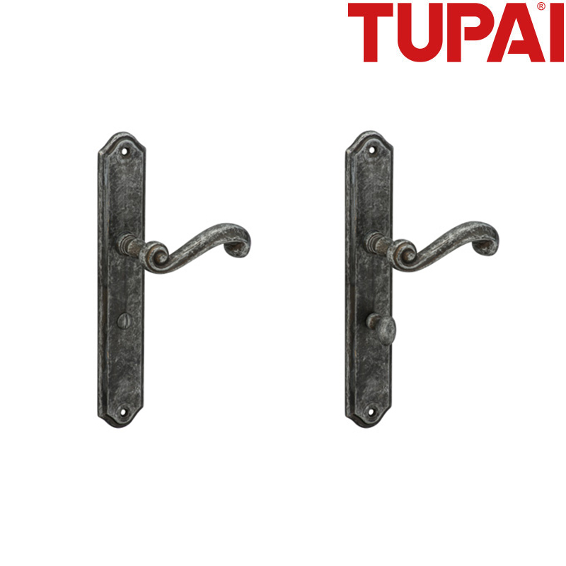 KLAMKA TUPAI 704-47 WC 72MM, 4X4MM, ANTYCZNE SREBRO