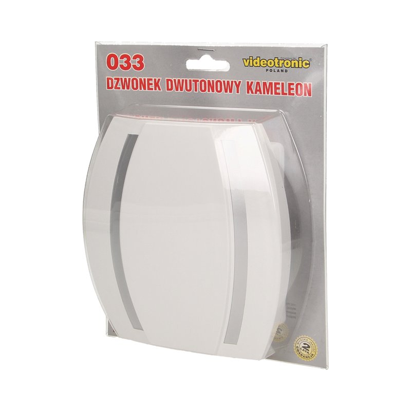 DZWONEK KAMELEON GONG 8V, BIAŁO-SREBRNY ORNO DZWONEK KAMELEON GONG 8V, BIAŁO-SREBRNY ORNO