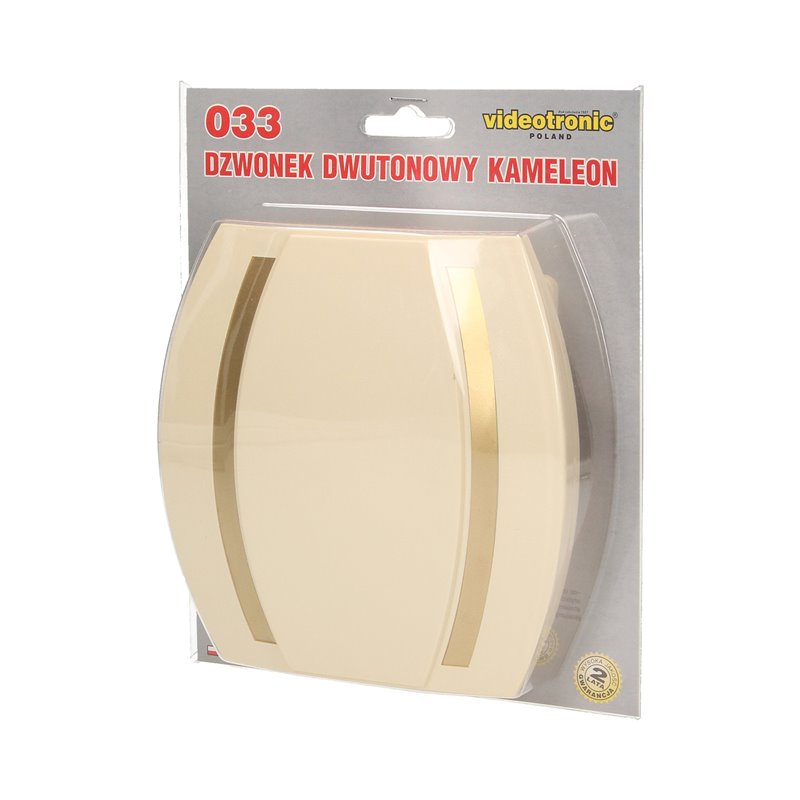 DZWONEK KAMELEON GONG 230V, BEŻOWO-ZŁOTY ORNO DZWONEK KAMELEON GONG 230V, BEŻOWO-ZŁOTY ORNO