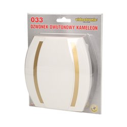 DZWONEK KAMELEON GONG 230V, BIAŁO-ZŁOTY ORNO DZWONEK KAMELEON GONG 230V, BIAŁO-ZŁOTY ORNO