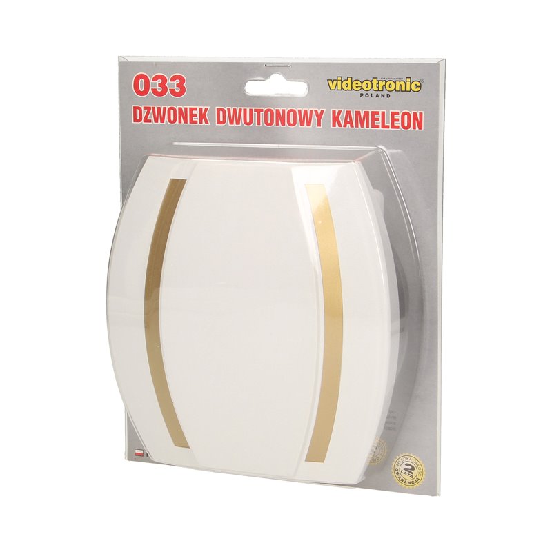 DZWONEK KAMELEON GONG 230V, BIAŁO-ZŁOTY ORNO DZWONEK KAMELEON GONG 230V, BIAŁO-ZŁOTY ORNO
