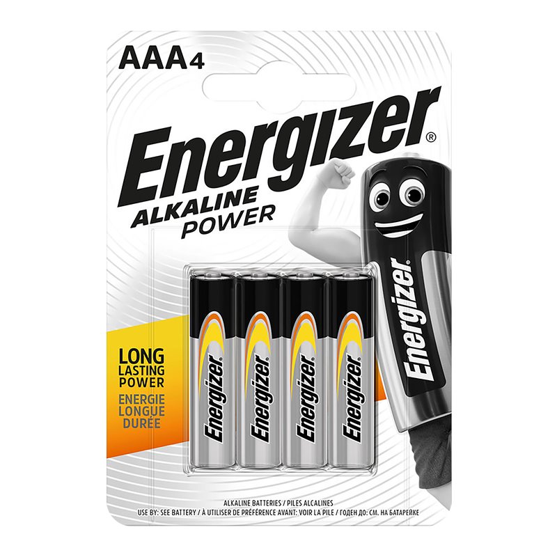 BATERIE ENERGIZER ALKALINE POWER AAA LR03, 4 SZT. ORNO BATERIE ENERGIZER ALKALINE POWER AAA LR03, 4 SZT. ORNO
