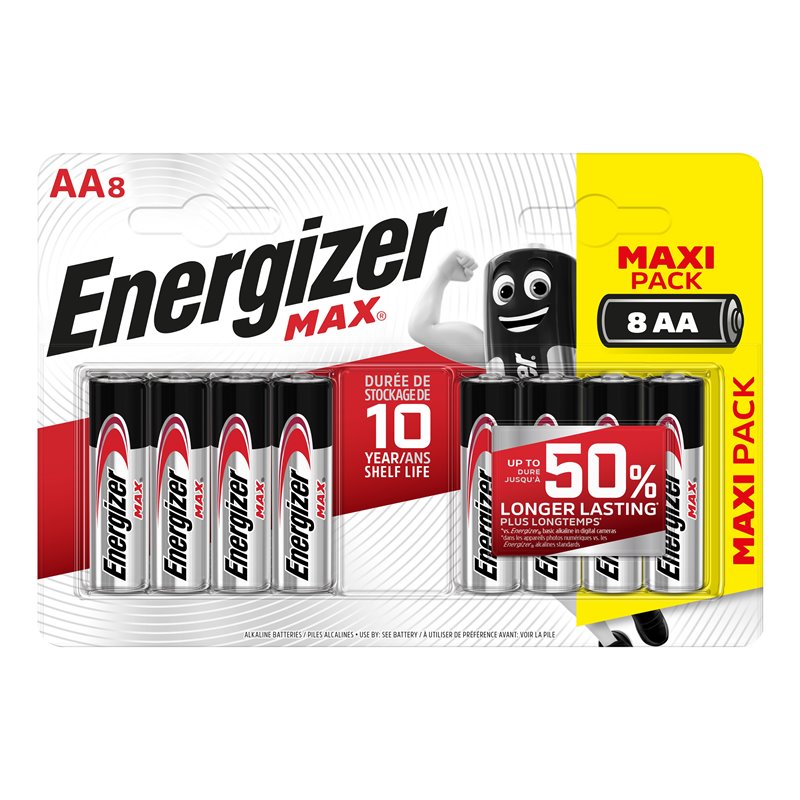 BATERIE ENERGIZER MAX AA LR6, 8 SZT. ORNO BATERIE ENERGIZER MAX AA LR6, 8 SZT. ORNO