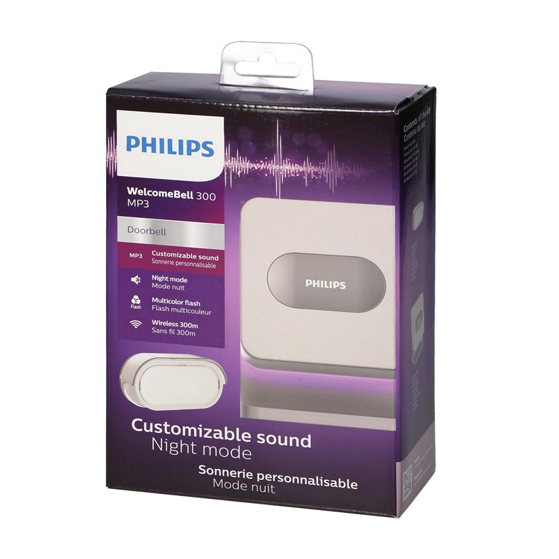 PHILIPS WELCOMEBELL MP3 DZWONEK BEZPRZEWODOWY, 8 MELODII, FUNKCJA WGRYWANIA MP3, ZAKRES DZIAŁANIA MAX. 300M ORNO PHILIPS WELCOMEBELL MP3 DZWONEK BEZPRZEWODOWY, 8 MELODII, FUNKCJA WGRYWANIA MP3, ZAKRES DZIAŁANIA MAX. 300M ORNO