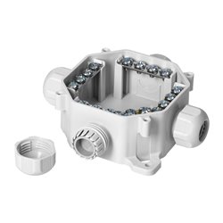 PUSZKA HERMETYCZNA IP67, 4 DŁAWNICE, 122 X 122MM, SZARA ORNO PUSZKA HERMETYCZNA IP67, 4 DŁAWNICE, 122 X 122MM, SZARA ORNO