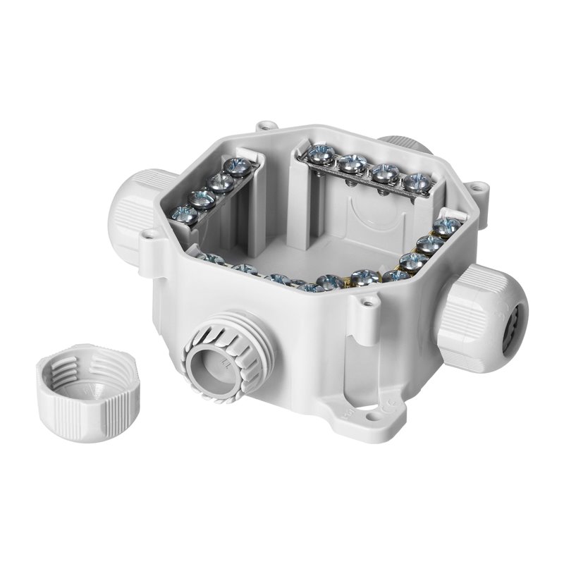 PUSZKA HERMETYCZNA IP67, 4 DŁAWNICE, 122 X 122MM, SZARA ORNO PUSZKA HERMETYCZNA IP67, 4 DŁAWNICE, 122 X 122MM, SZARA ORNO