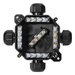 PUSZKA HERMETYCZNA IP67, 4 DŁAWNICE, 122 X 122MM, CZARNA ORNO PUSZKA HERMETYCZNA IP67, 4 DŁAWNICE, 122 X 122MM, CZARNA ORNO