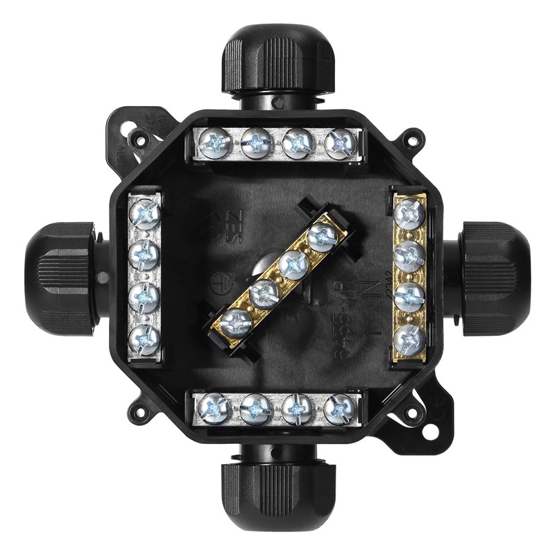 PUSZKA HERMETYCZNA IP67, 4 DŁAWNICE, 122 X 122MM, CZARNA ORNO PUSZKA HERMETYCZNA IP67, 4 DŁAWNICE, 122 X 122MM, CZARNA ORNO