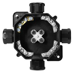 PUSZKA HERMETYCZNA IP67, 4 DŁAWNICE, 144X144MM, CZARNA ORNO PUSZKA HERMETYCZNA IP67, 4 DŁAWNICE, 144X144MM, CZARNA ORNO