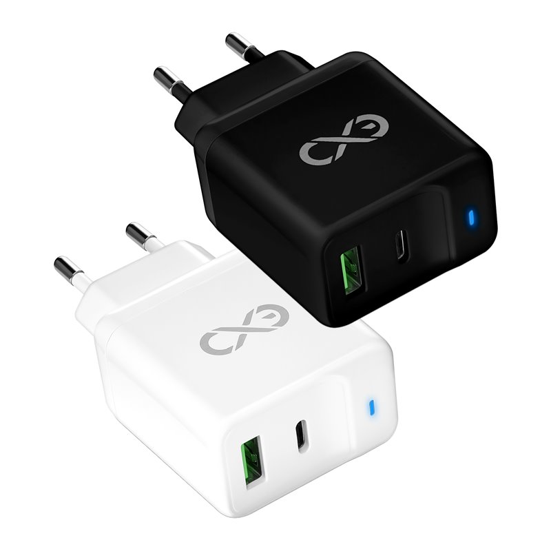 EXC MOBILE ŁADOWARKA SIECIOWA LGHT, USB+PD, 20W, KOLOR MIX ORNO