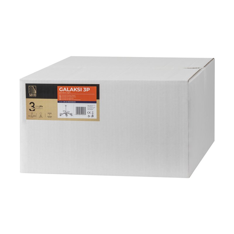 GALAKSI 3P, LAMPA WISZĄCA, E14 MAX. 3X 40W, CHROM ORNO GALAKSI 3P, LAMPA WISZĄCA, E14 MAX. 3X 40W, CHROM ORNO