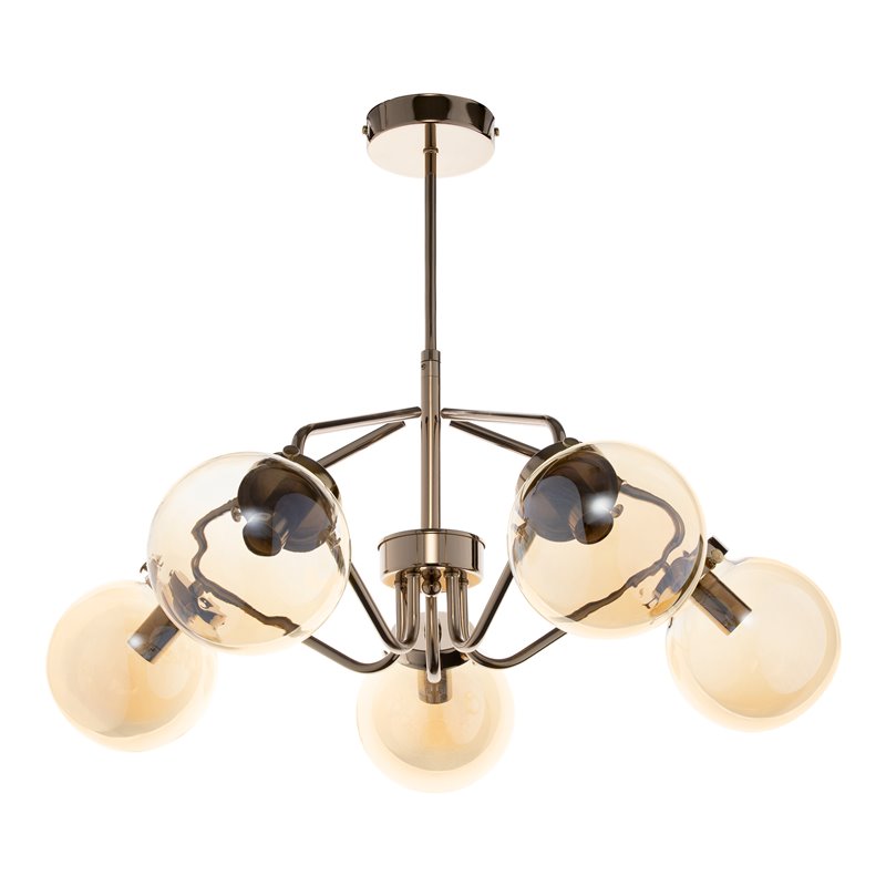 BULAT 5P, LAMPA WISZĄCA, E14 MAX. 5X40W, ZŁOTA ORNO