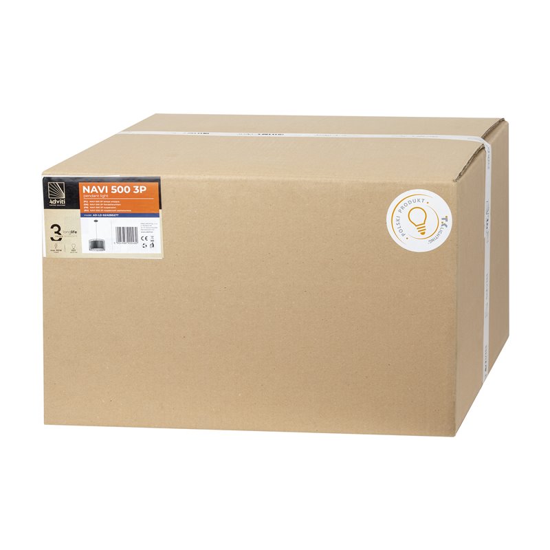 NAVI 500 3P, LAMPA WISZĄCA, E27 MAX.60W, CZARNA ORNO NAVI 500 3P, LAMPA WISZĄCA, E27 MAX.60W, CZARNA ORNO
