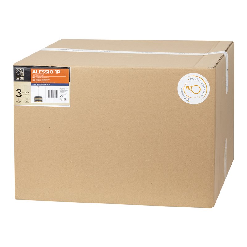 ALESSIO 1P, LAMPA WISZĄCA, E27 MAX.60W, CZARNO-ZŁOTA ORNO ALESSIO 1P, LAMPA WISZĄCA, E27 MAX.60W, CZARNO-ZŁOTA ORNO