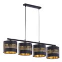ALESSIO 4P, LAMPA WISZĄCA, E27  MAX.60W, CZARNO-ZŁOTA ORNO