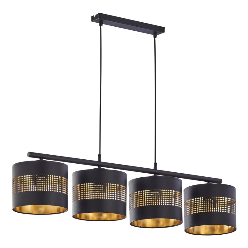 ALESSIO 4P, LAMPA WISZĄCA, E27  MAX.60W, CZARNO-ZŁOTA ORNO
