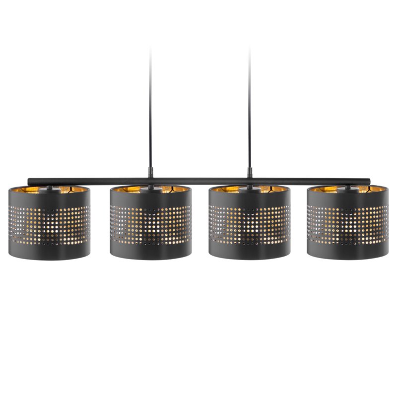 ALESSIO 4P, LAMPA WISZĄCA, E27 MAX.60W, CZARNO-ZŁOTA ORNO ALESSIO 4P, LAMPA WISZĄCA, E27 MAX.60W, CZARNO-ZŁOTA ORNO