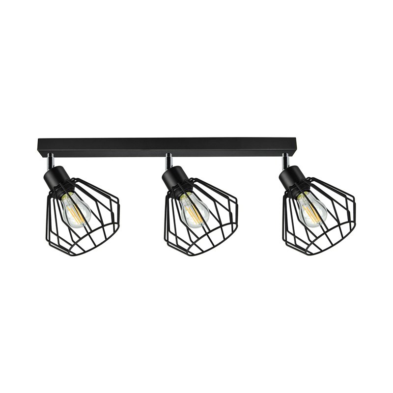 WAYA OPRAWA ŚCIENNO-SUFITOWA, MOC MAX. 3X60W, E27, CZARNA, LISTWA ORNO WAYA OPRAWA ŚCIENNO-SUFITOWA, MOC MAX. 3X60W, E27, CZARNA, LISTWA ORNO