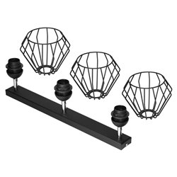 WAYA OPRAWA ŚCIENNO-SUFITOWA, MOC MAX. 3X60W, E27, CZARNA, LISTWA ORNO WAYA OPRAWA ŚCIENNO-SUFITOWA, MOC MAX. 3X60W, E27, CZARNA, LISTWA ORNO