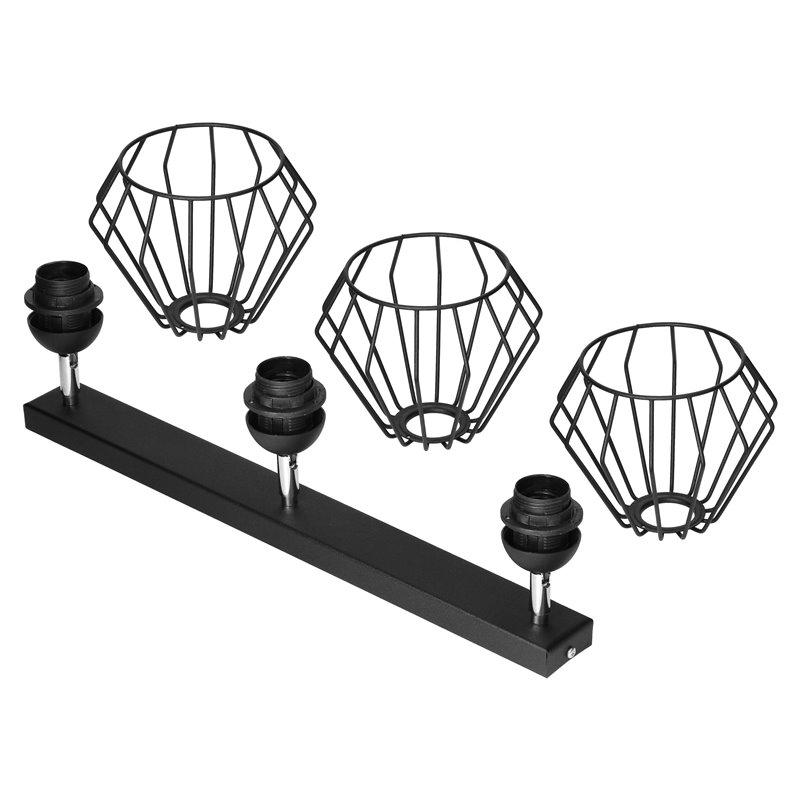 WAYA OPRAWA ŚCIENNO-SUFITOWA, MOC MAX. 3X60W, E27, CZARNA, LISTWA ORNO WAYA OPRAWA ŚCIENNO-SUFITOWA, MOC MAX. 3X60W, E27, CZARNA, LISTWA ORNO