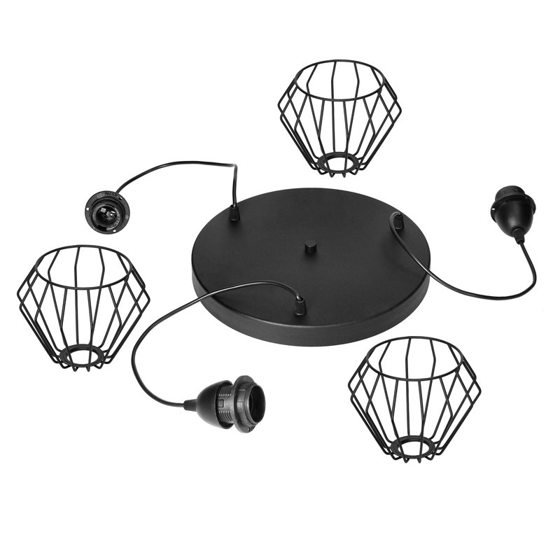 WAYA LAMPA WISZĄCA, MOC MAX. 3X60W, E27, CZARNA ORNO WAYA LAMPA WISZĄCA, MOC MAX. 3X60W, E27, CZARNA ORNO