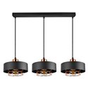 CHIRO LAMPA WISZĄCA, MOC MAX. 3X60W, E27, CZARNA ORNO