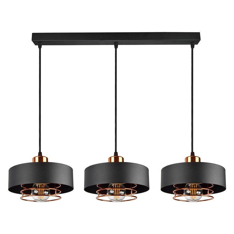 CHIRO LAMPA WISZĄCA, MOC MAX. 3X60W, E27, CZARNA ORNO